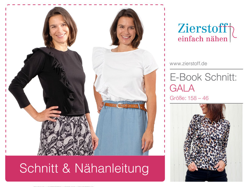 Shirt mit Rüsche “GALA”, Gr. 158 – 46 [Digital]