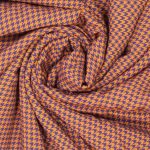 Fibre Mood Viskose, Pepita / Hahnentritt Musterung Rost / Marine