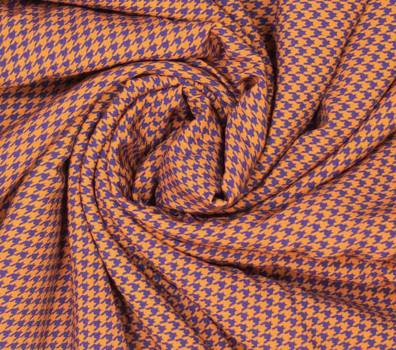 Fibre Mood Viskose, Pepita / Hahnentritt Musterung Rost / Marine