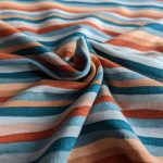 Jersey, Streifen Petrol Mandarine Rost