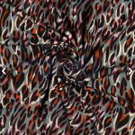 Sommersweat, French Terry, Leo Musterung Mint / Orange / Lila