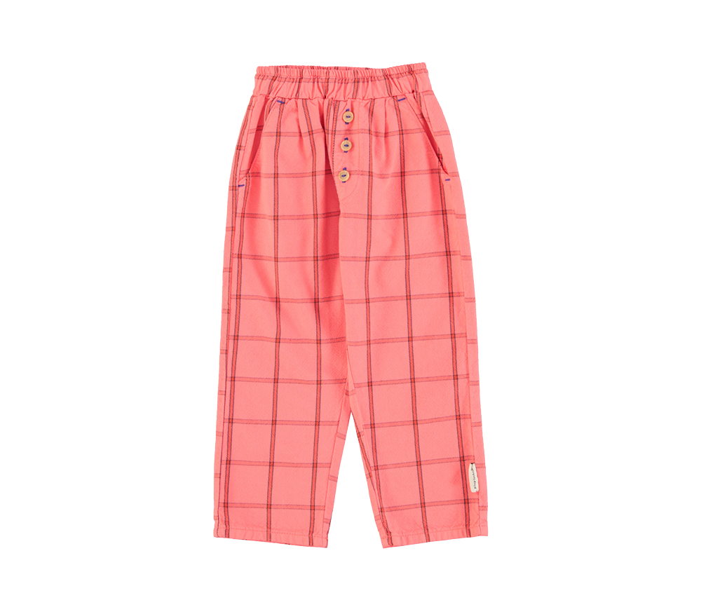 PiuPiuChick – Hose „PINK CHECK“, pink, Biobaumwolle