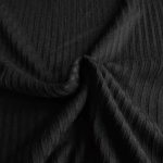 Jersey, weicher Rippenjersey, Schwarz