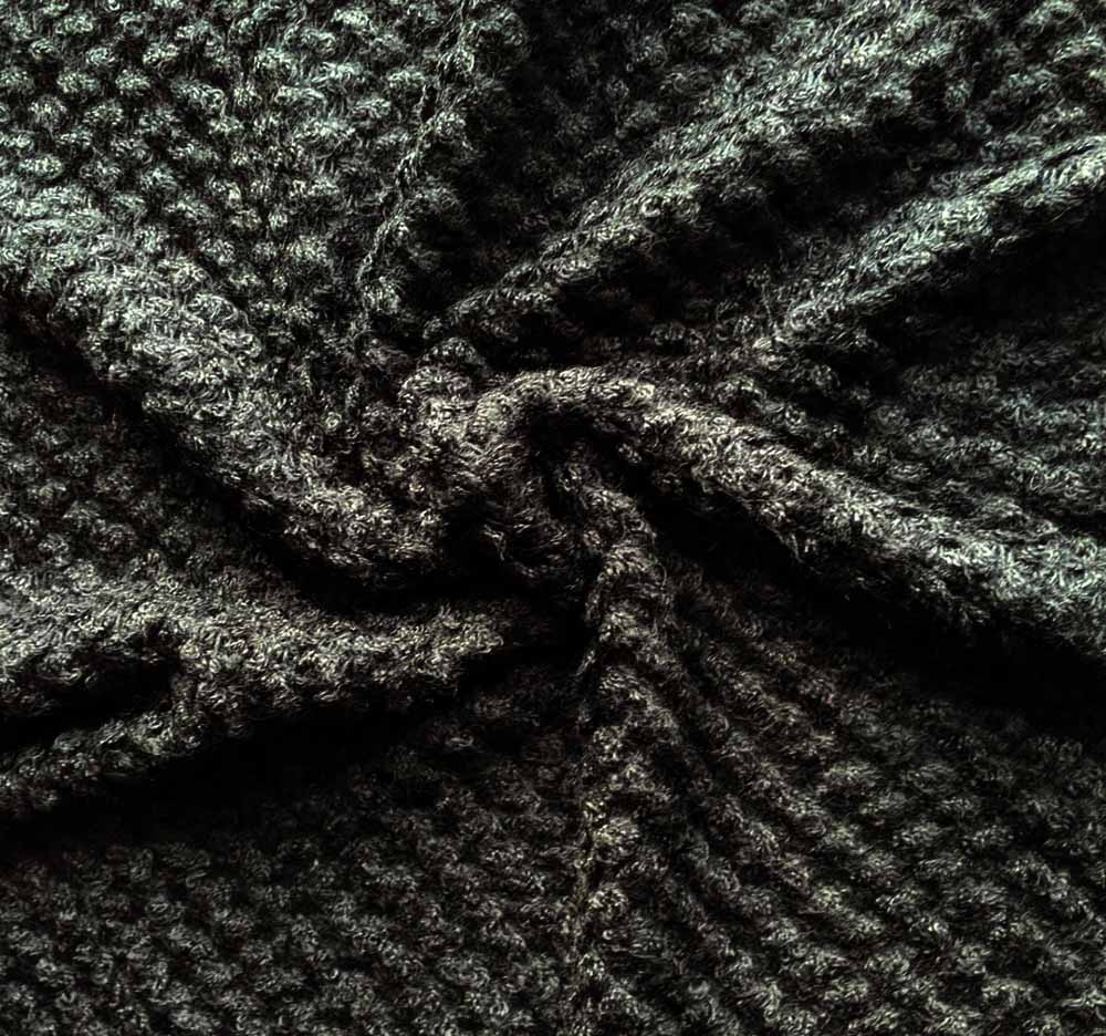 Strickstoff, Lochstrickerei, Wabenoptik, Schwarz